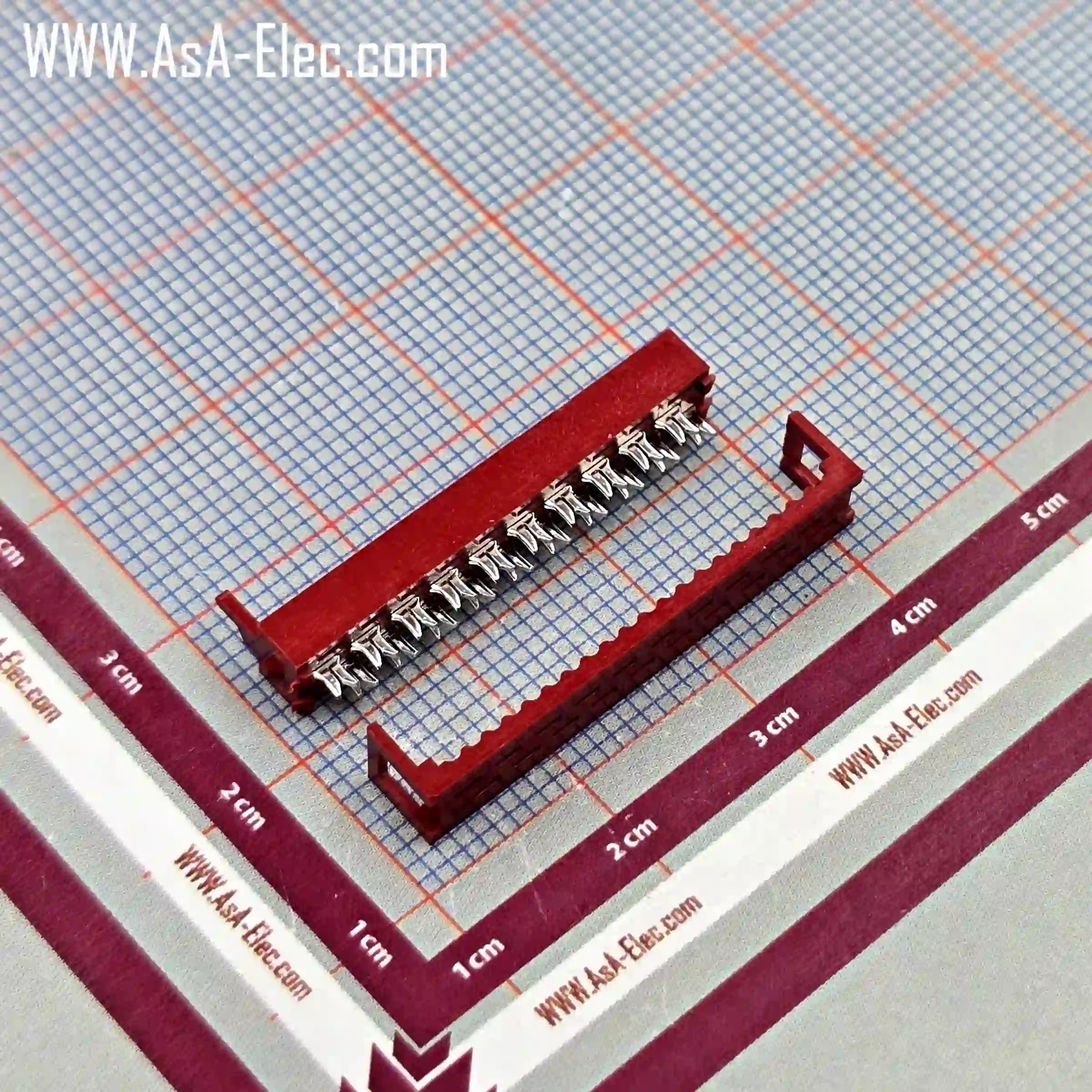 آی دی سی نر سر کابلی قرمز میکرو مچ(دیل سوکت) 20 پین 2.54mm
